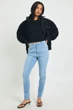 Jean Skinny Taille Haute Effet Synthétiquesh-up Petite Taille