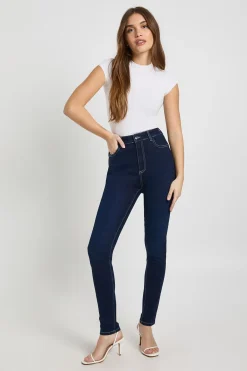 boohoo Jean Skinny Taille Haute Effet Synthétiquesh-Up<Femme Denim|Jeans