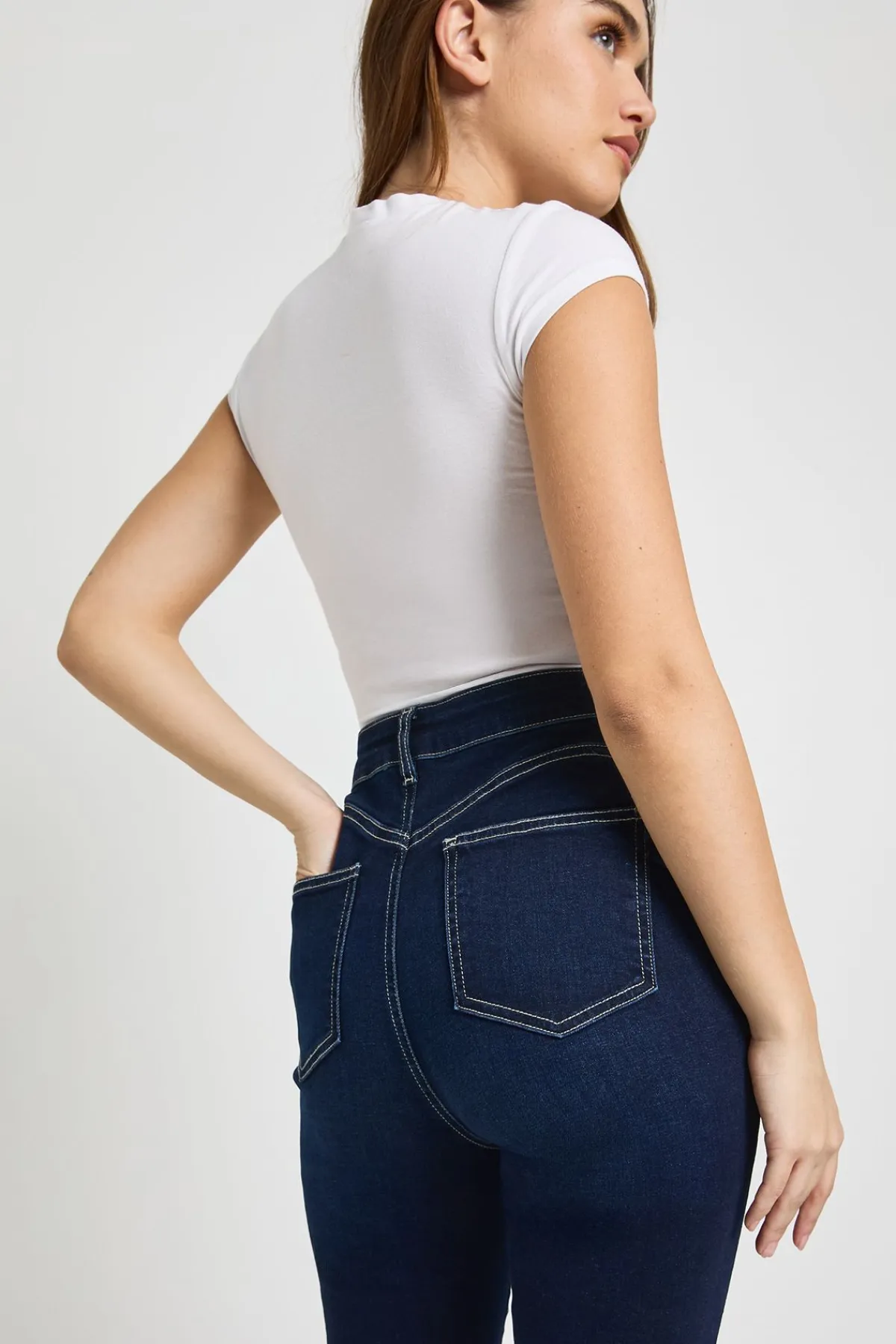 boohoo Jean Skinny Taille Haute Effet Synthétiquesh-Up<Femme Denim|Jeans