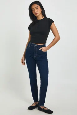 Jean Skinny Taille Haute Gainant Petite Taille