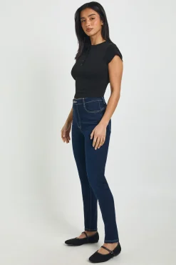 Jean Skinny Taille Haute Gainant Petite Taille
