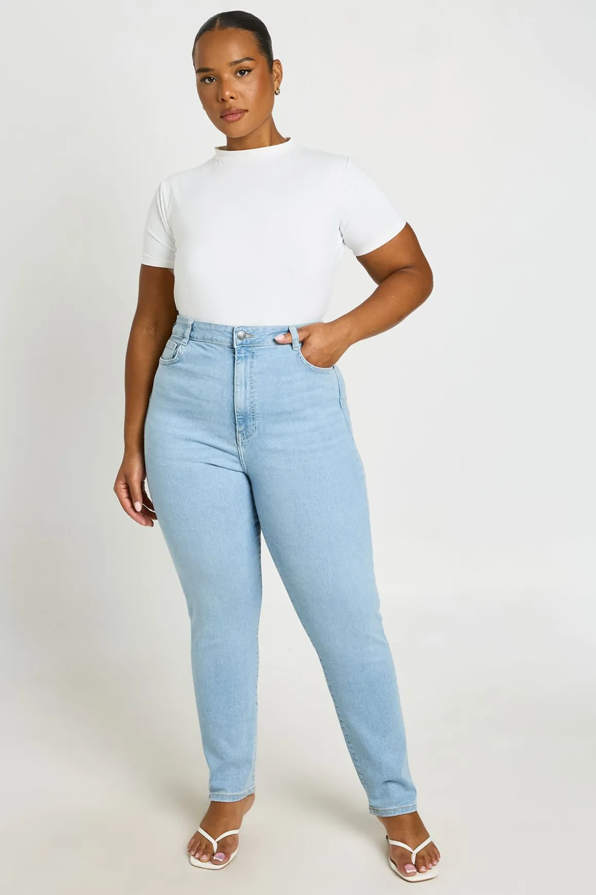 Jean Skinny Taille Haute Galbant Grande Taille