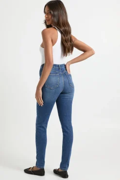 boohoo Jean skinny taille haute sculptant les fessiers<Femme Denim|Jeans