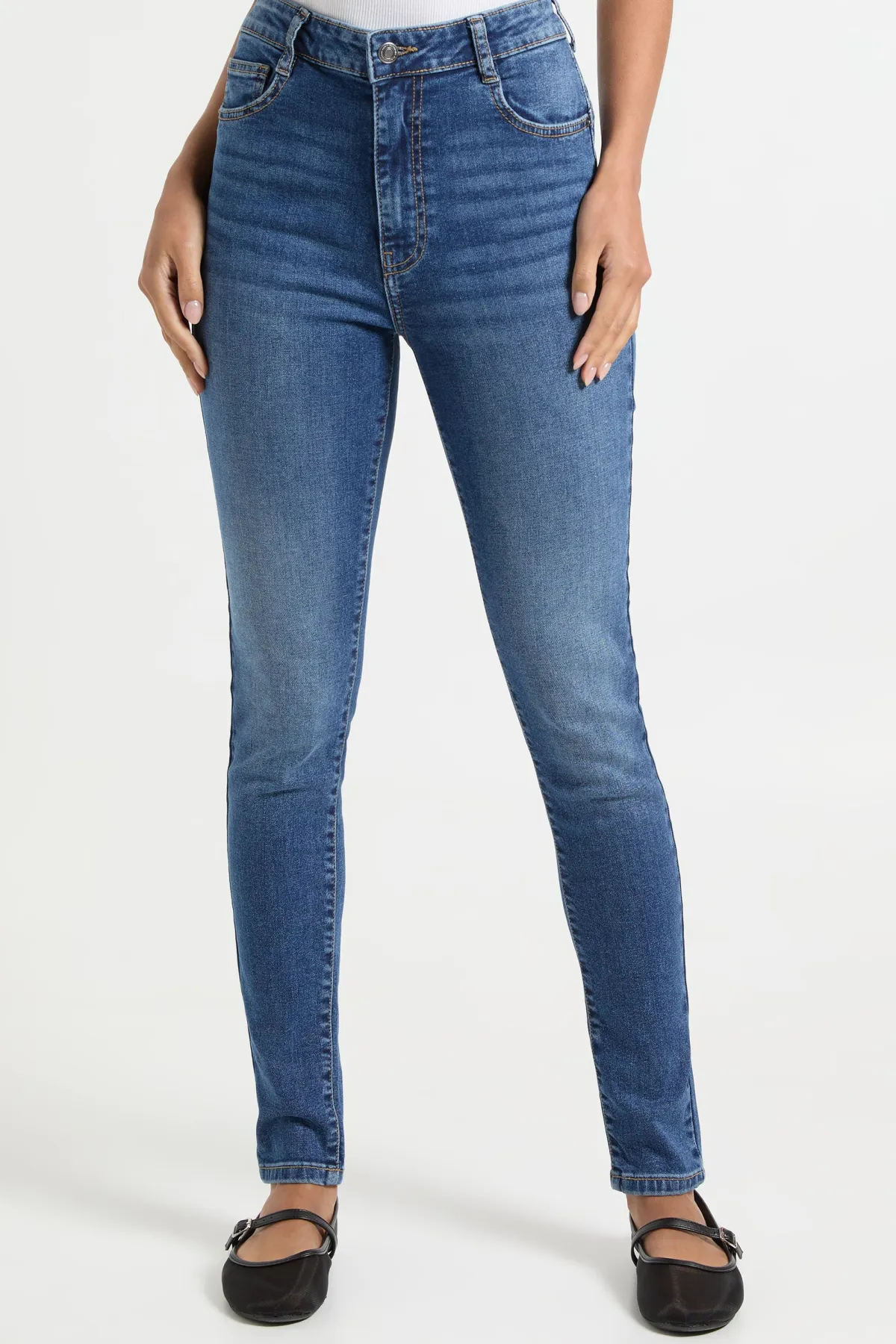 boohoo Jean skinny taille haute sculptant les fessiers<Femme Denim|Jeans