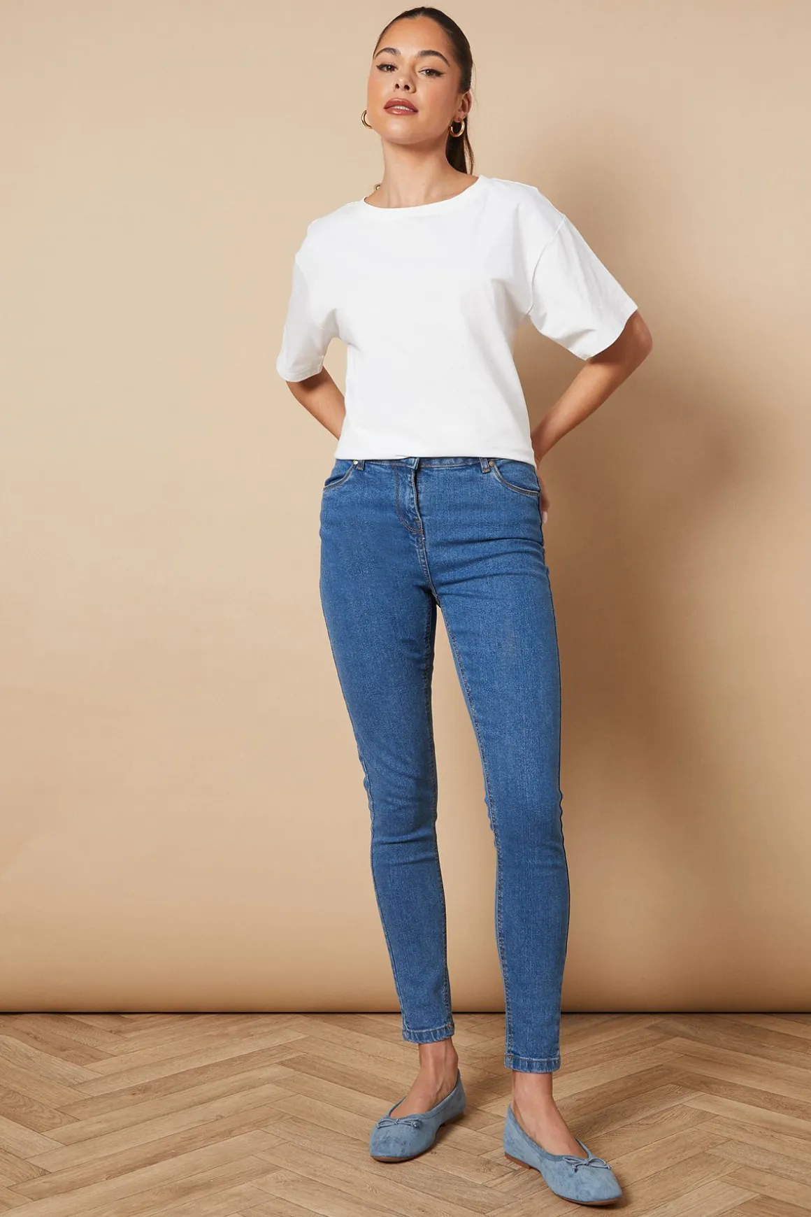 Jean Skinny Taille Moyenne Jade