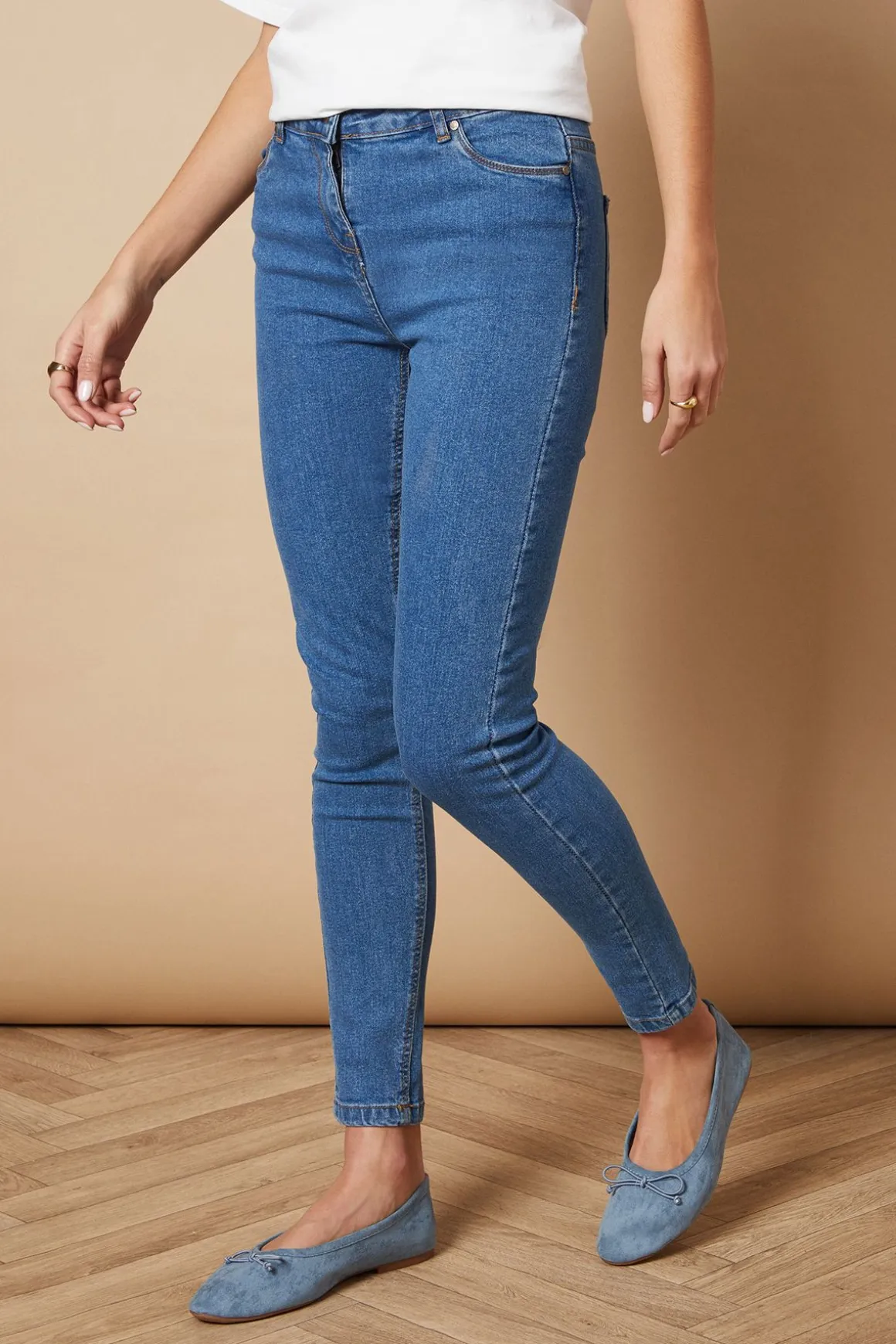 Jean Skinny Taille Moyenne Jade