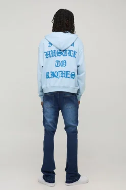 Jean Skinny Évasé Empilé Avec Déchirure Au Genou