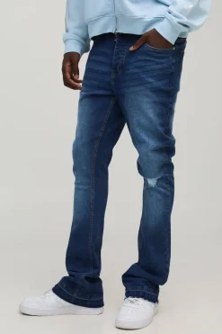 Jean Skinny Évasé Empilé Avec Déchirure Au Genou