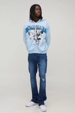 Jean Skinny Évasé Empilé Avec Déchirure Au Genou