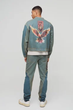 boohooMAN Jean Slim Empilé à Applique Gothique<Homme Denim|Denim