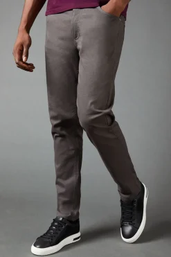 Jean Slim Fit en Sergé Stretch Gris Foncé