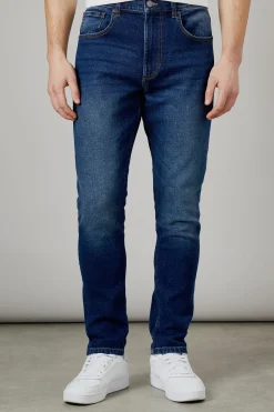 Burton Jean Slim Fit Stretch Délavage Foncé<Homme Denim|Denim