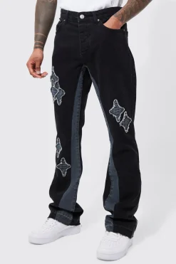 boohooMAN Jean Slim Flare avec Panneau Appliqué<Homme Denim|Denim
