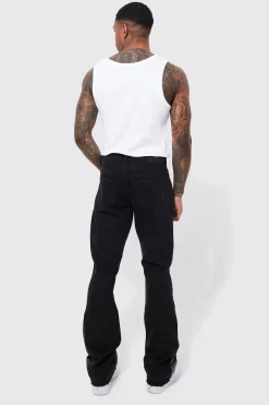 boohooMAN Jean Slim Flare avec Panneau Appliqué<Homme Denim|Denim