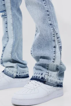 boohooMAN Jean slim flare lavé déchiré avec panneau d'entrejambe<Homme Denim|Denim