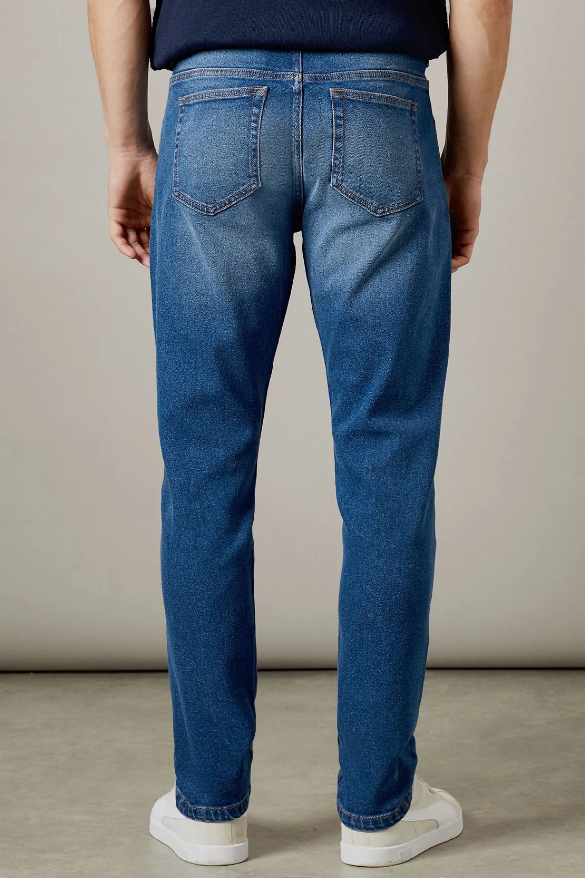 Burton Jean Slim Stretch Délavage Moyen<Homme Denim|Denim