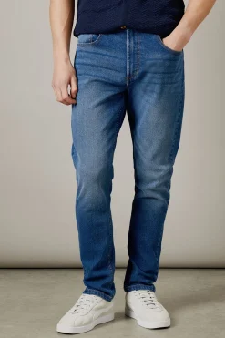 Burton Jean Slim Stretch Délavage Moyen<Homme Denim|Denim