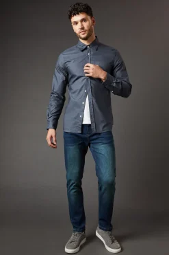 Jean Slim Stretch Délavage Vintage Foncé