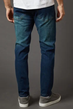 Jean Slim Stretch Délavage Vintage Foncé