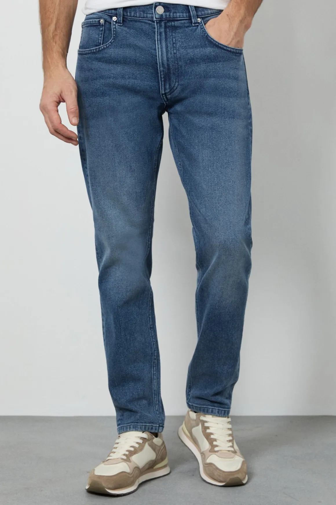 Jean Slim Stretch Délavage Vintage Clair