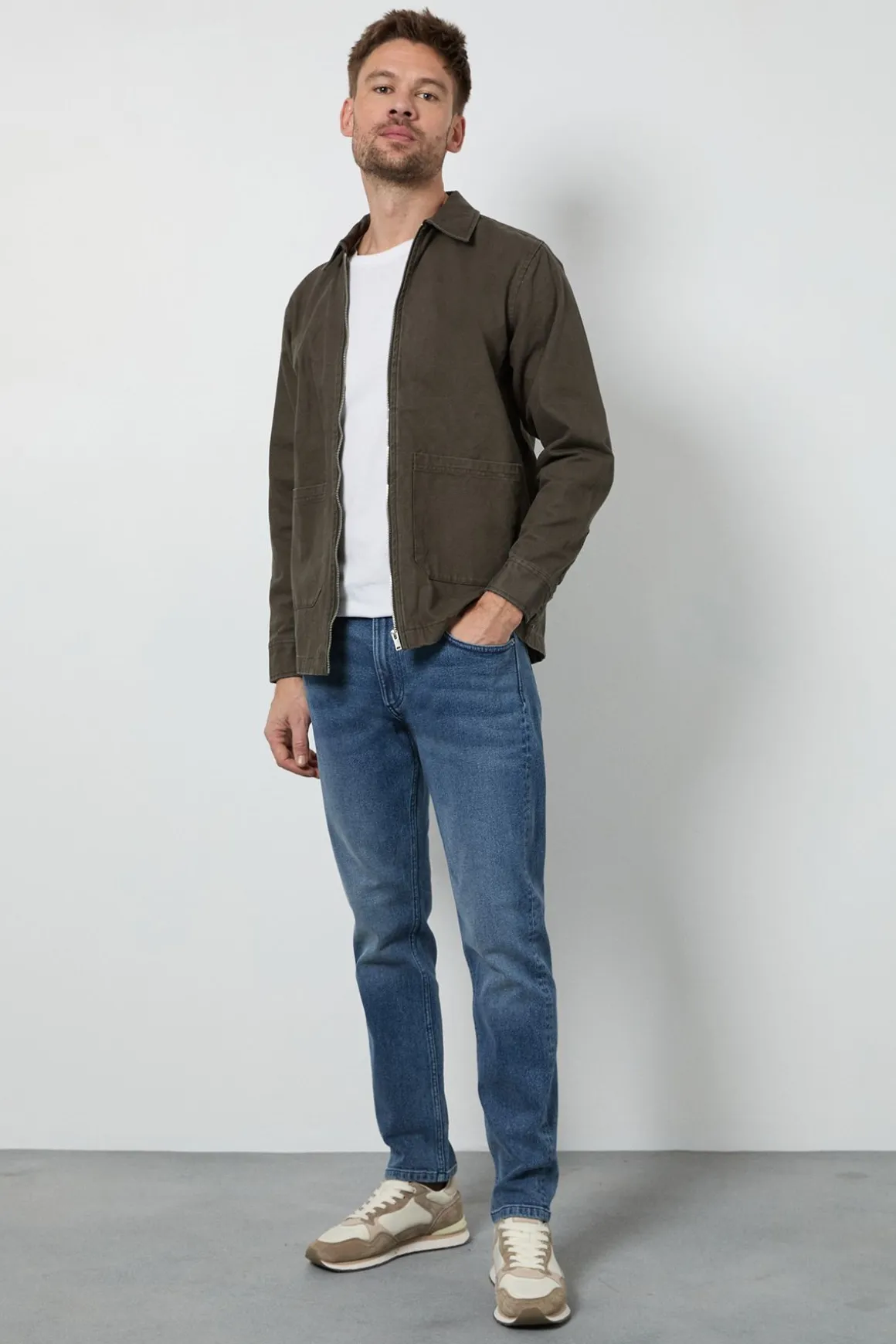 Jean Slim Stretch Délavage Vintage Clair