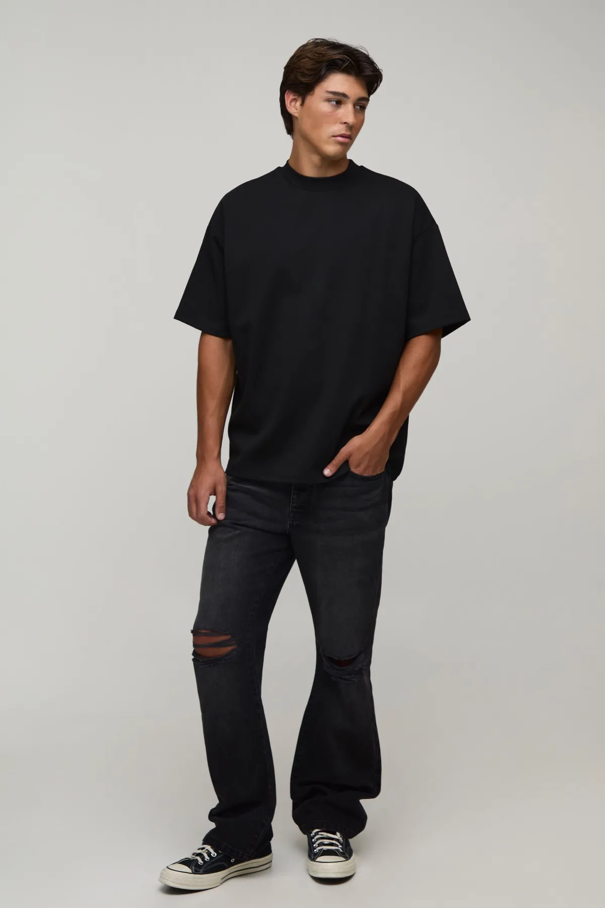 boohooMAN Jean Slim Évasé Déchiré Au Genou<Homme Denim|Denim