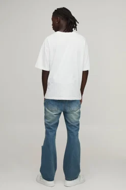Jean Slim Évasé Effet Usé