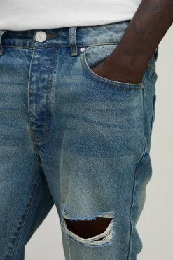 Jean Slim Évasé Effet Usé