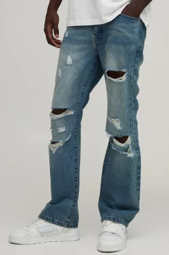 Jean Slim Évasé Effet Usé