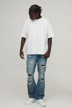 Jean Slim Évasé Effet Usé