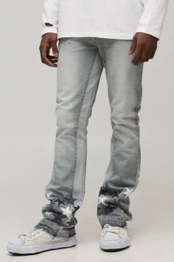 boohooMAN Jean Slim Évasé Empilé avec Appliqué Étoile et Gousset<Homme Denim|Denim