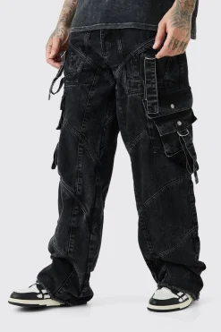 Jeans longs amples avec sangle et détails de boucle