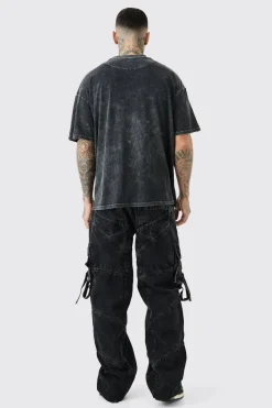 Jeans longs amples avec sangle et détails de boucle