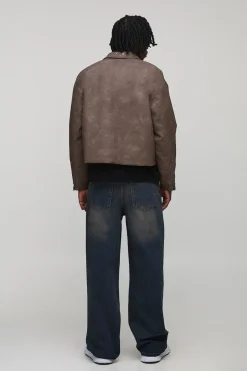 boohooMAN Jeans Longs Teintés et Ornés avec Cordon de Serrage Allongé et Coupe Décontractée<Homme Denim|Tout Afficher
