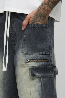 Jeans longs, teintés, lavés et à coupe ample