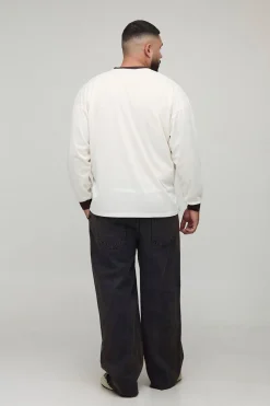 Jeans Plus délavé à cordon de serrage, coupe décontractée