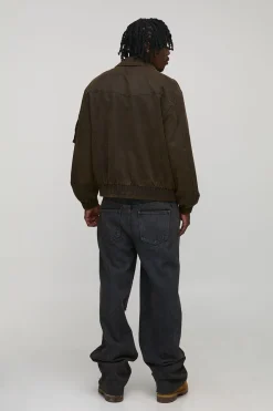 Jeans pour hommes grands à effet usé, avec cordon de serrage, coupe décontractée