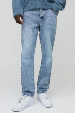 Jeans rigides droits lavés