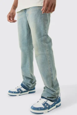 boohooMAN Jeans rigides évasés pour personnes grandes<Homme Denim|Tout Afficher