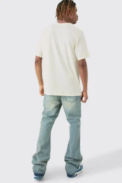 boohooMAN Jeans rigides évasés pour personnes grandes<Homme Denim|Tout Afficher