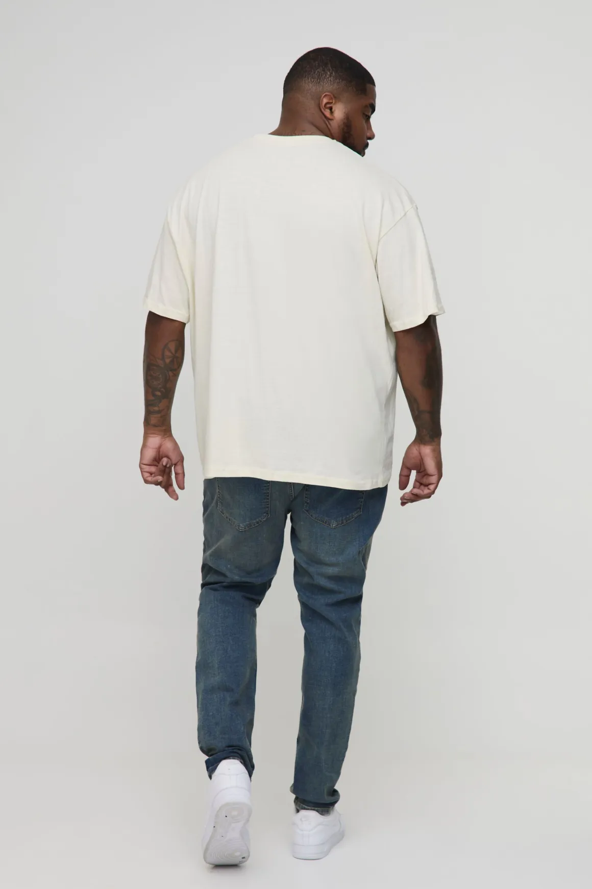 Jeans Skinny déchiré sur toute la longueur, délavé et éclaboussé de peinture