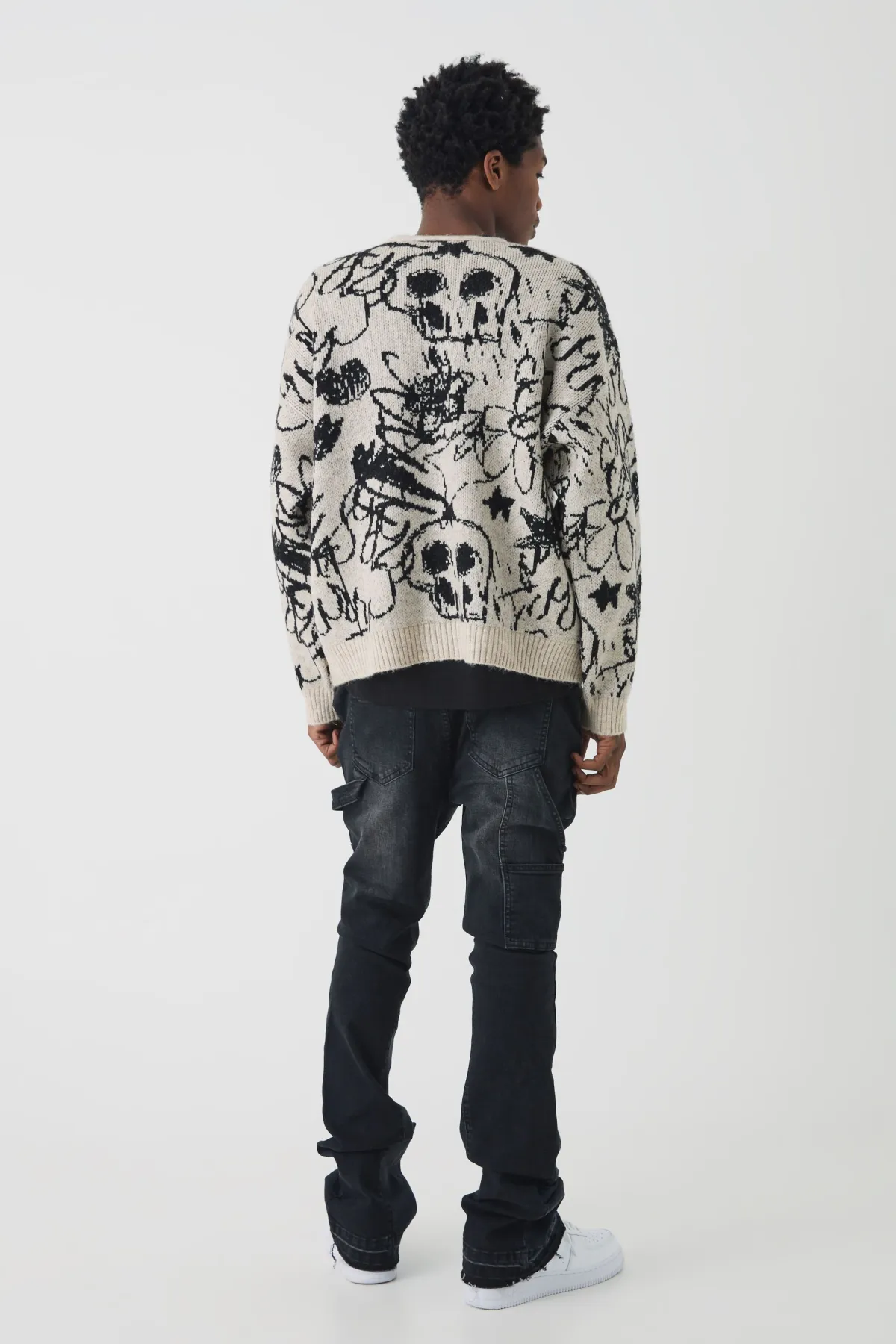 boohooMAN Jeans skinny fuselés avec empiècement de charpentier empilés lavés<Homme Denim|Denim
