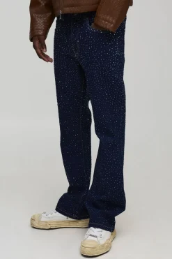 boohooMAN Jeans Slim Clear en denim ornés de strass<Homme Denim|Denim