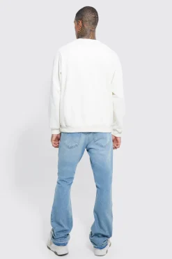 boohooMAN Jeans Slim Flare Appliqué à panneaux<Homme Denim|Denim