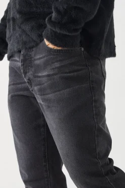 Jeans Slim Flare Rigide Délavé