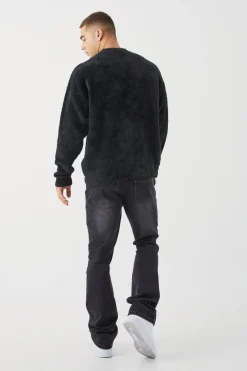 Jeans Slim Flare Rigide Délavé