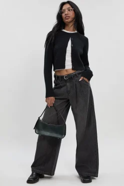 boohoo Jeans à taille haute ultra doux, ceinturés, plissés et à jambes larges<Femme Denim|Jeans