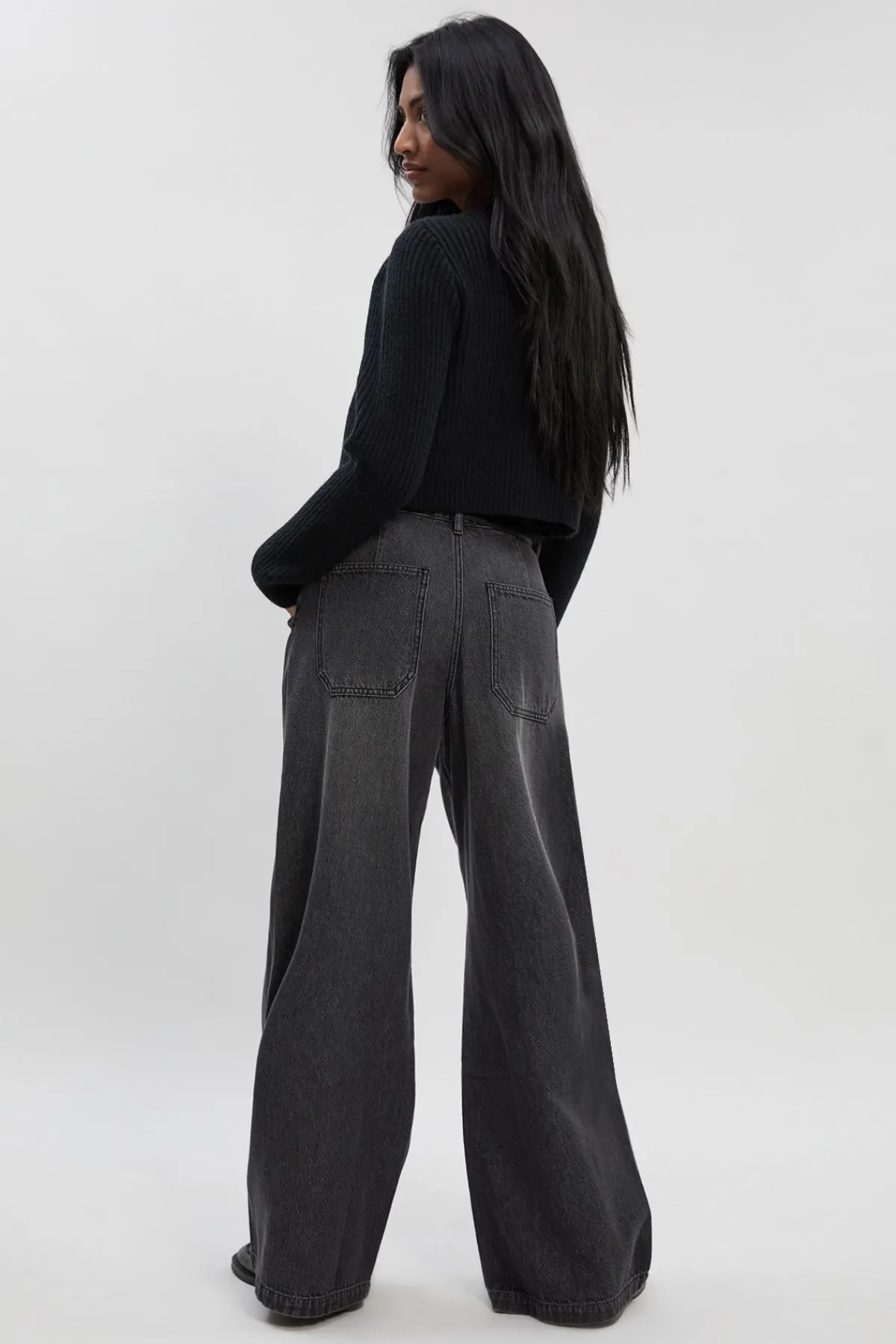 boohoo Jeans à taille haute ultra doux, ceinturés, plissés et à jambes larges<Femme Denim|Jeans