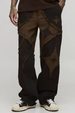 boohooMAN Jeans Tall Diamond Applique à la coupe décontractée<Homme Denim|Tout Afficher