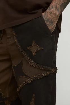 boohooMAN Jeans Tall Diamond Applique à la coupe décontractée<Homme Denim|Tout Afficher